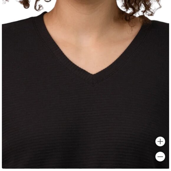 NEW Ellen Tracy Ottoman Ribbed Top | Black - Picture 3 of 6